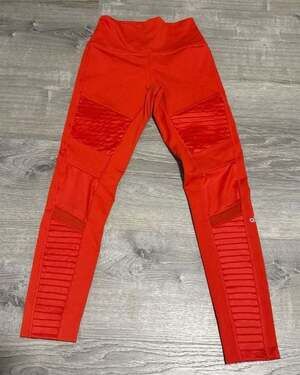 Alo Yoga High-Waist Moto Leggings Red Size S